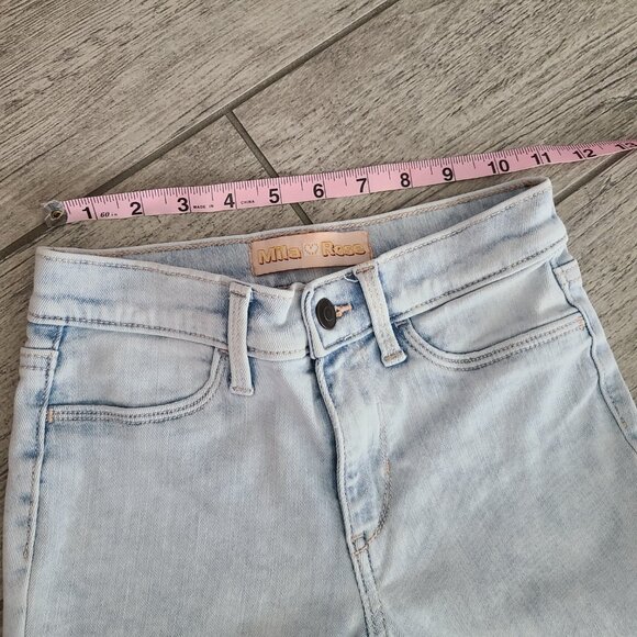 Mila Rose Light Wash Skinny Jeans with Raw Hem – Girls Size 8 - Picture 7 of 9
